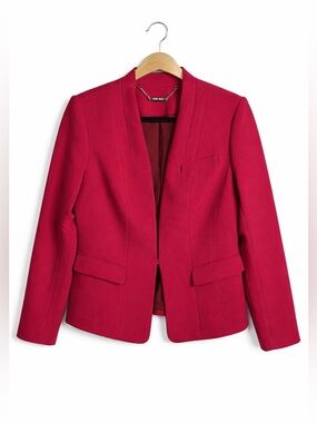 White House Black Market Raspberry Open-Front Fitted Blazer 10 Boos Babe Classic